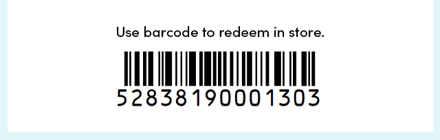  Use Barcode To Redeem In Store