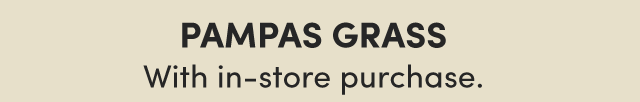  FREE Pampas Grass Stem With In-Store Purchase