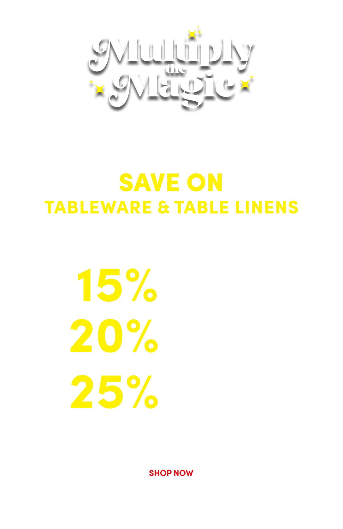  Save Up To 25% On Tableware Or Table Linens.* Use Code: SETTINGS ›