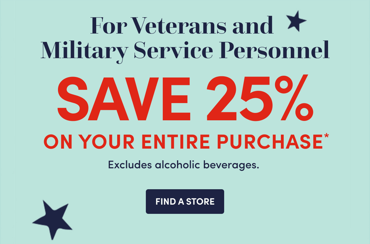  Veterans And Military Service Personnel Save 25%* ›